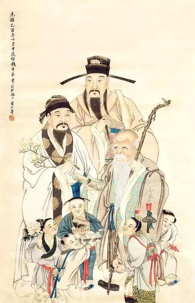 国画中的五路财神图见者五路来财,国画财神图片欣赏