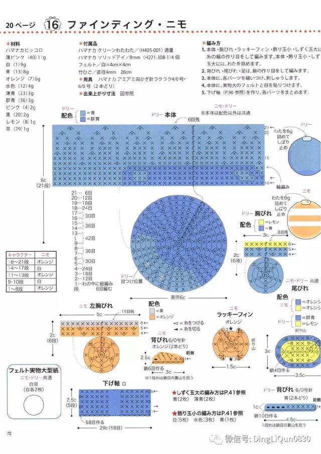 钩针风铃吊坠编法教程,迪士尼公主挂件钩织教程合集