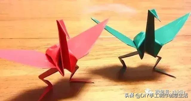 用千纸鹤糖纸做千纸鹤慢教程,不一样的纸鹤折纸
