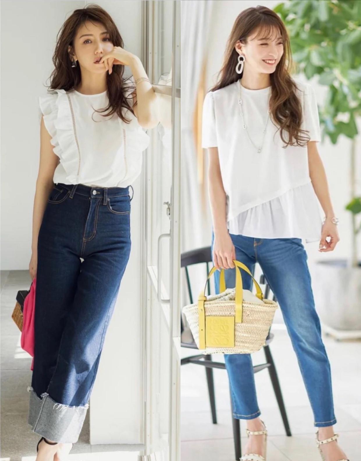 牛仔裤搭配风格夏天穿的,短牛仔裤怎么搭配才更好看夏季