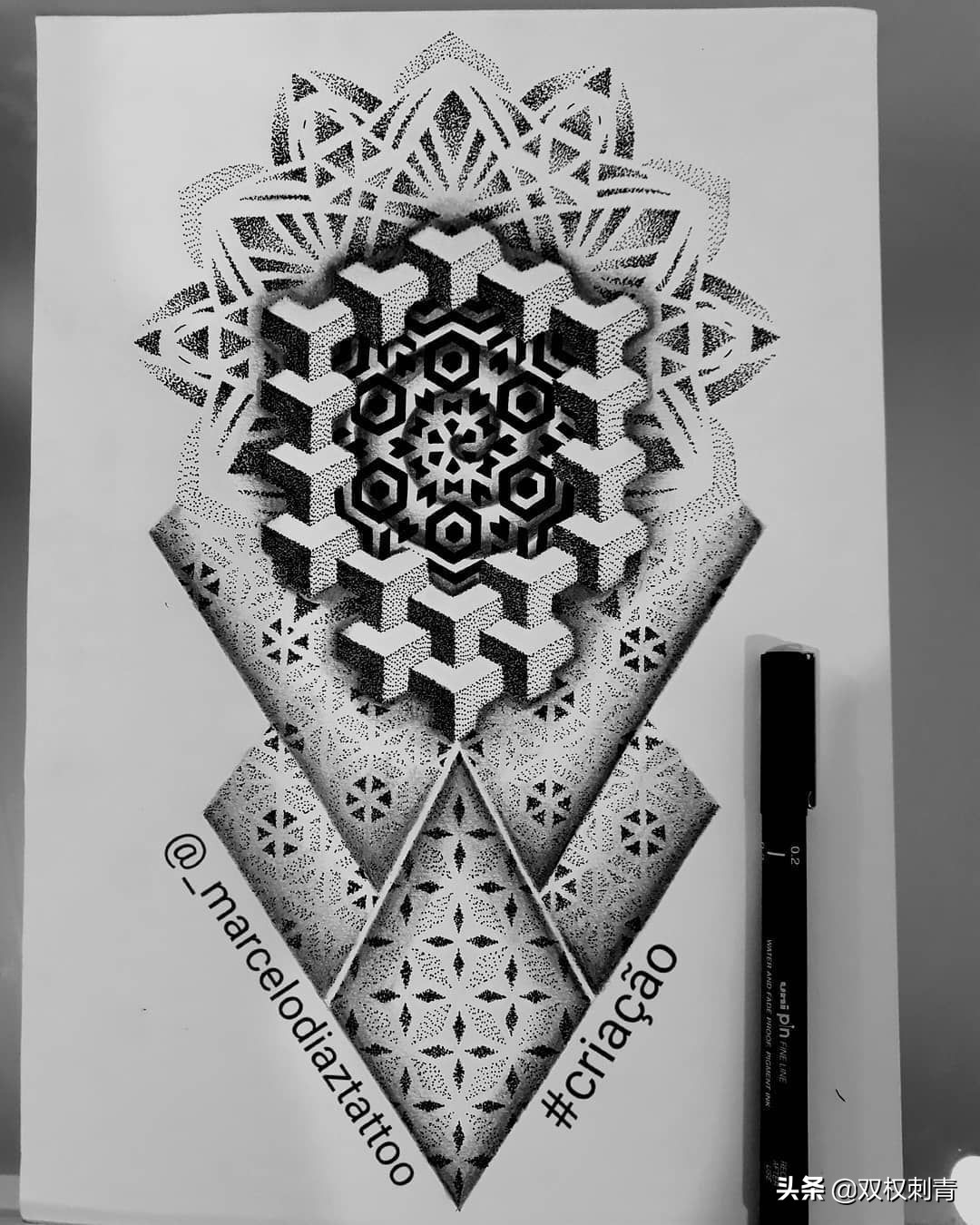 男士简约几何纹身,几何纹身图案大全