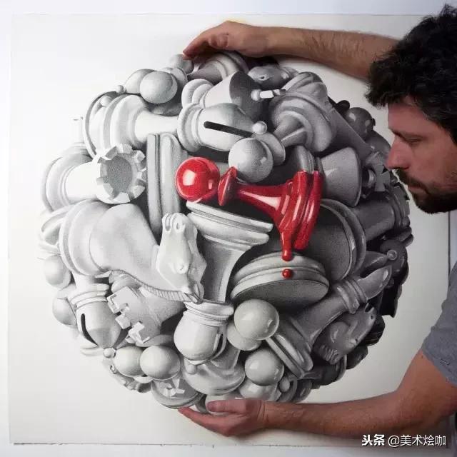 用1支针管笔点画了200小时，结果很惊人