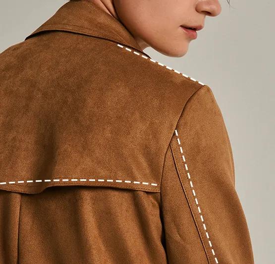 风衣英伦风短款麂皮,英伦经典格子风衣