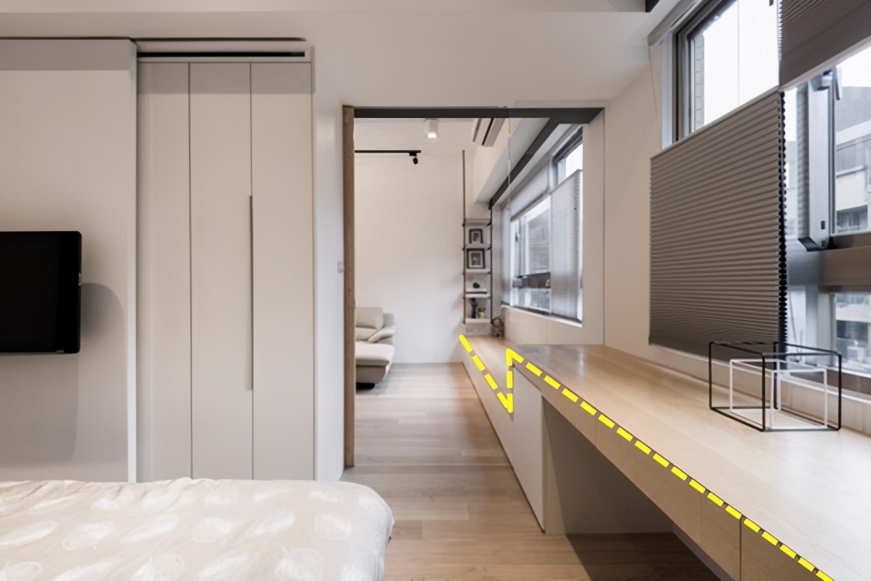 客厅砖砌书桌工作台,客厅墙太大做个书桌