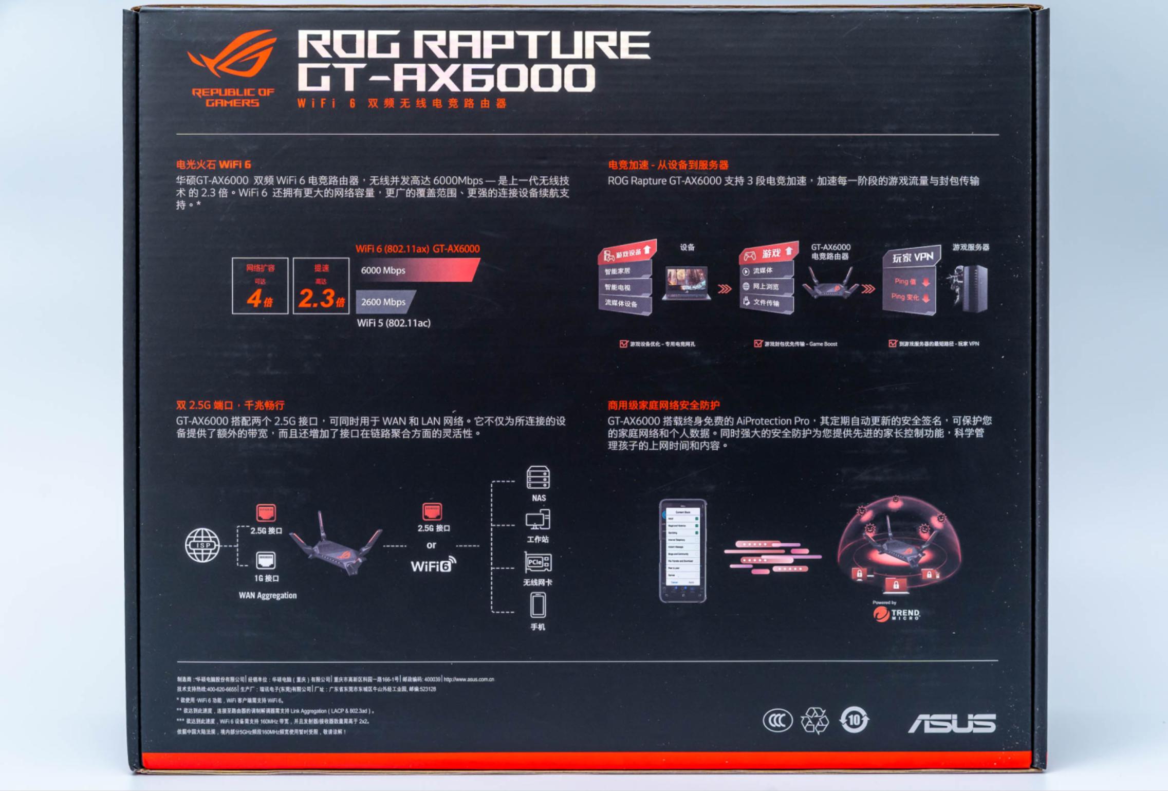 电竞路由器推荐华硕rog,华硕rog魔方幻gt6白色路由器评测