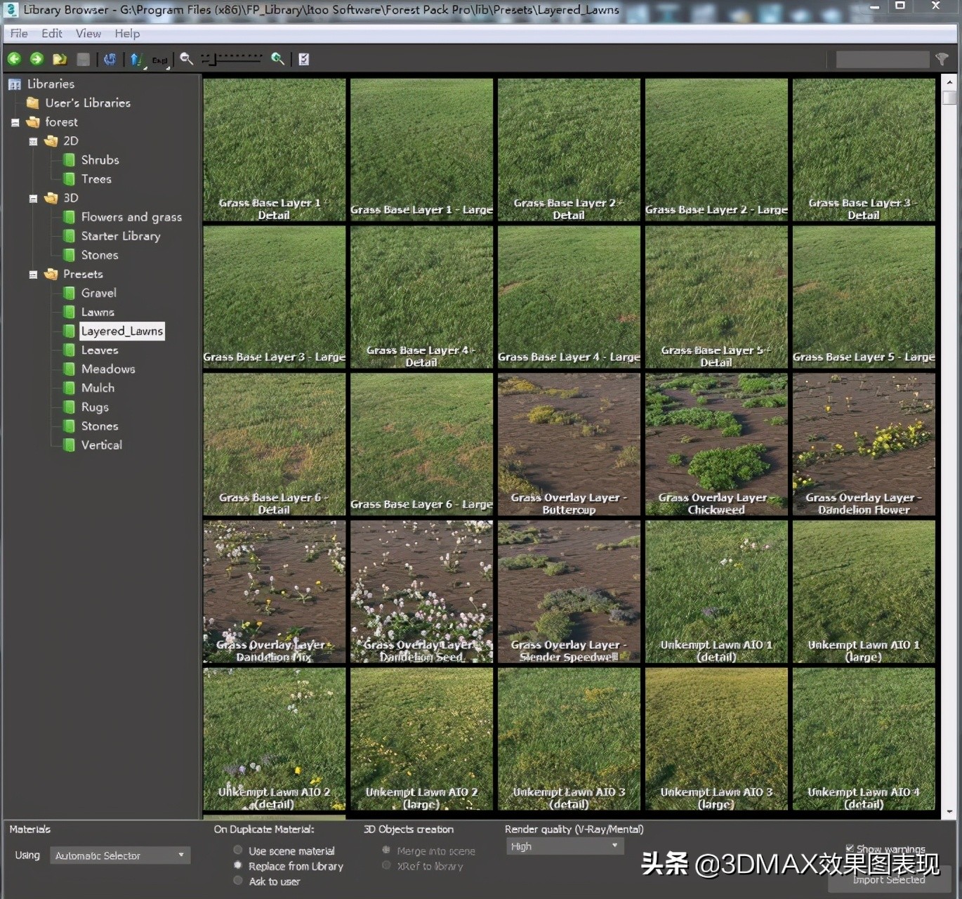 3dmax一键生成花草树木插件，还在为制作大场景而加班吗？
