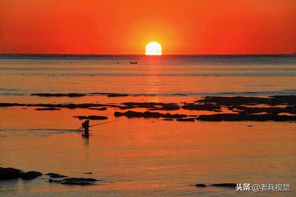 冬日大连观渤海,冬天大连看日落的海边