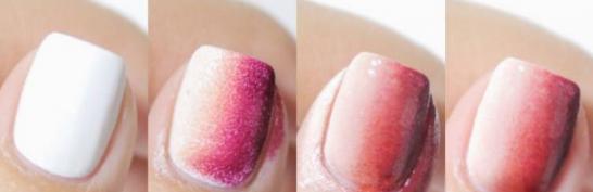 晕染美甲教程渐变色红,渐变色美甲怎么做的教程