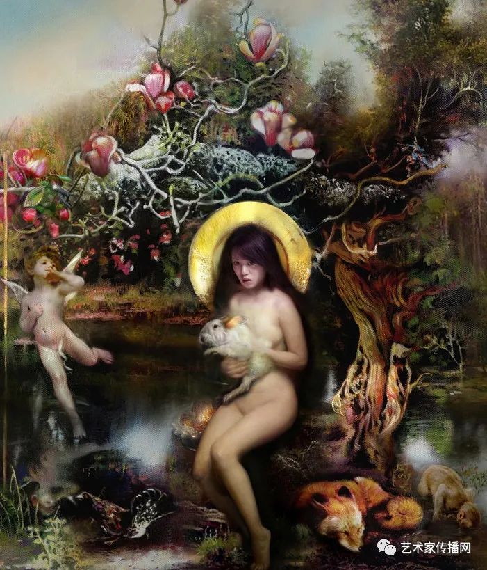 梦幻油画少女唯美图片,梦幻少女绘画图片