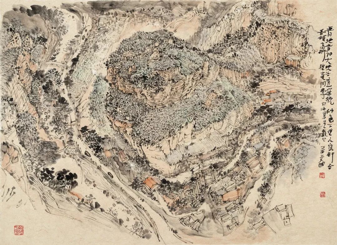 龙瑞早期山水画,龙瑞写意山水技法