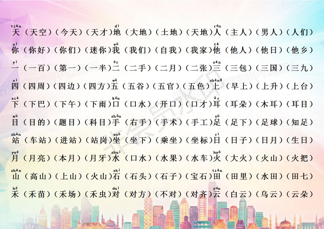 小学一年级生字识字表大全,一年级四季生字识字口诀