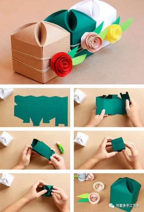 diy礼品盒花,大号礼品盒diy图案