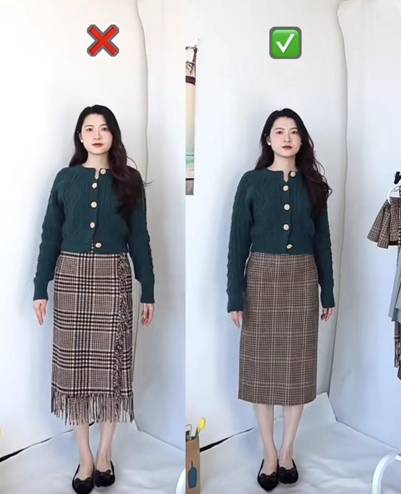 穿裙子都遮不住胯宽？素人博主纠正穿搭误区，前后对比太扎心了