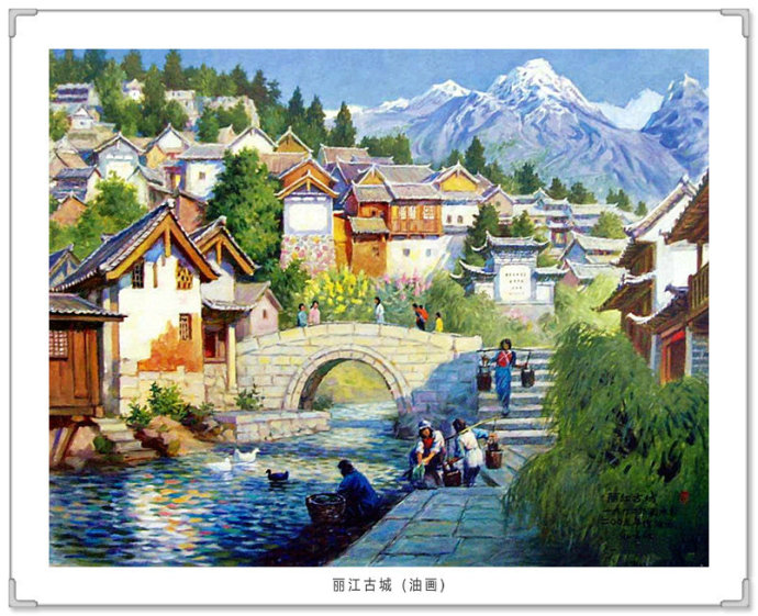 宫廷油画复古写真,高级灰风景油画写生作品