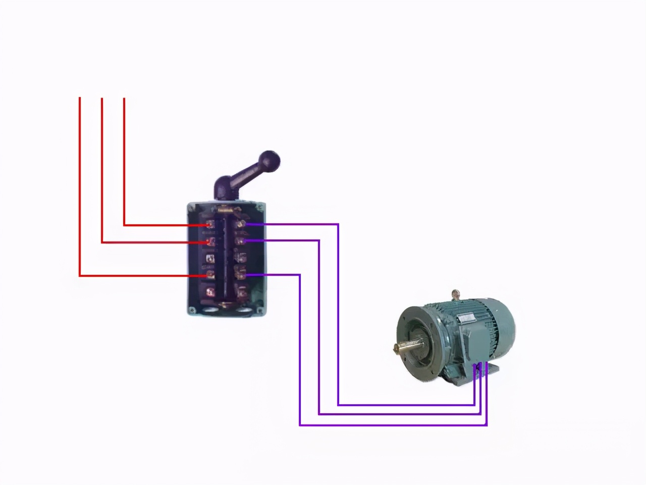 电工正反转电路图和实物接线图,低压电工考试实操实物接线图