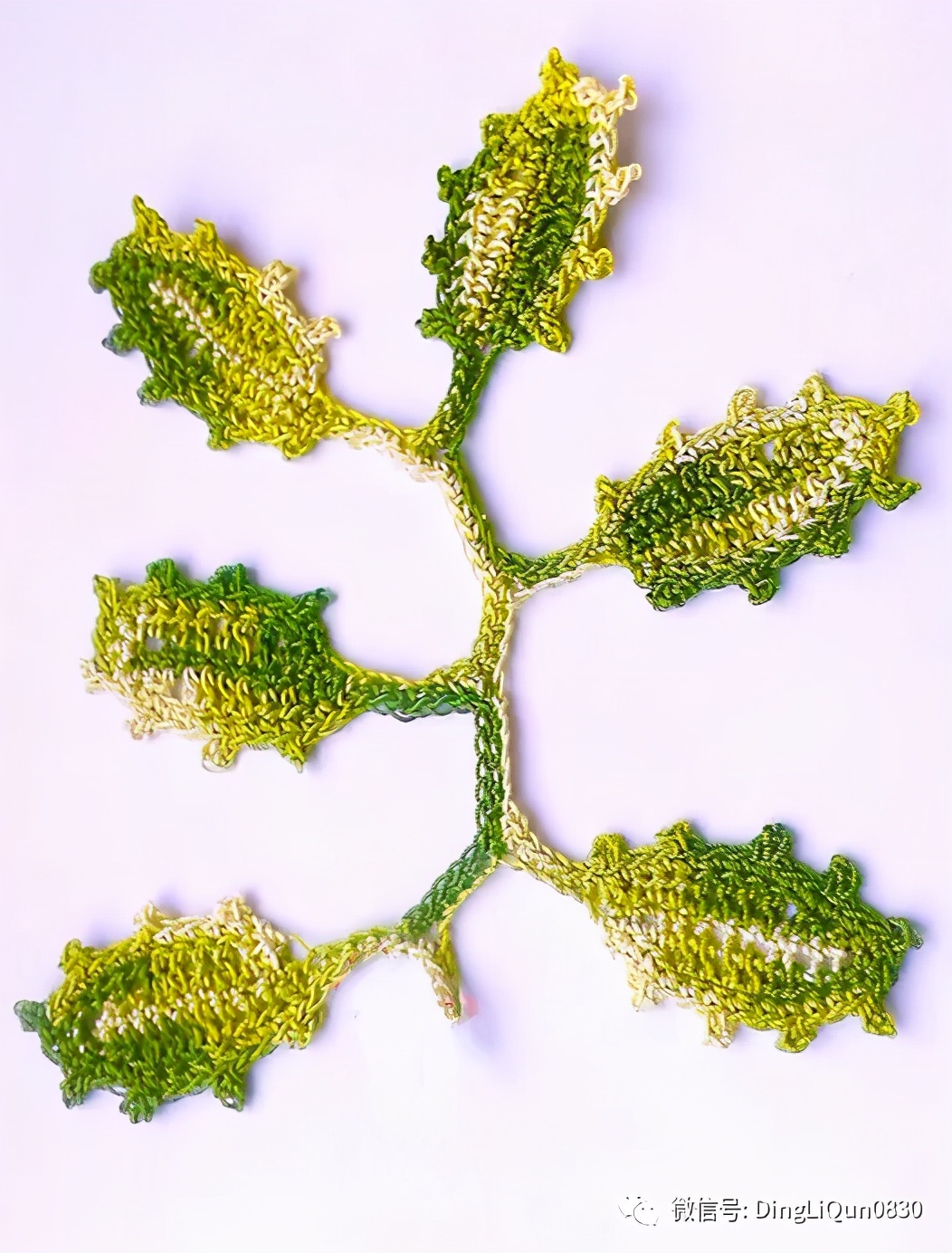 树叶钩针编织大全图解,树枝树叶的编织图解