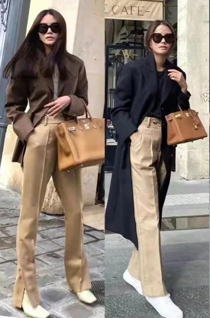 小个子冬款双面长款大衣气质穿搭,长款毛呢大衣女秋冬的气质穿搭