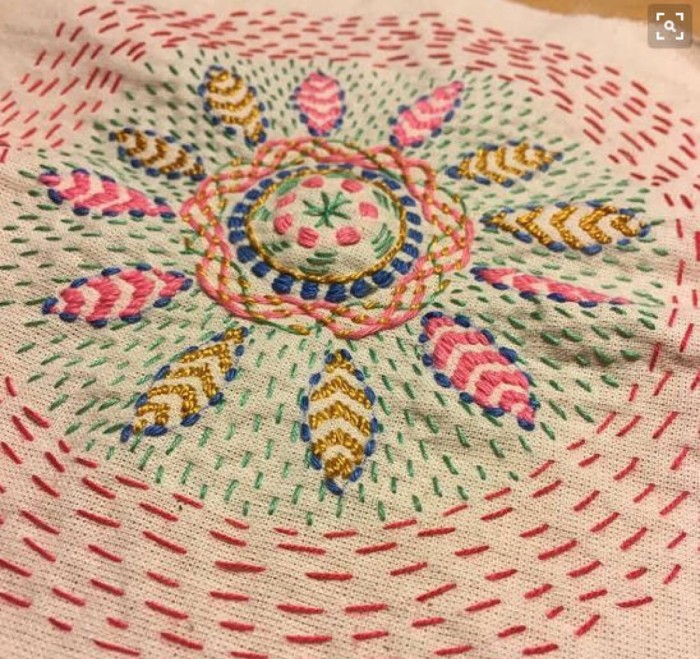 十字绣的平针回收针怎么绣,十字绣大面积不规则平针绣