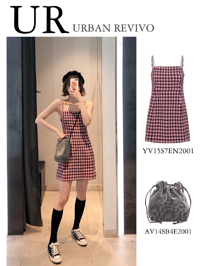 ur黑白格子吊带裙测评,ur吊带裙最新款