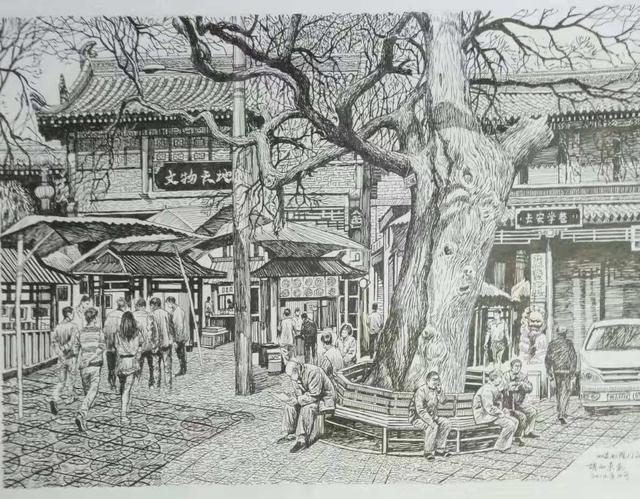 西安手绘古城,西安著名景点手绘超难