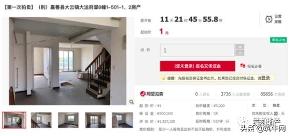 一元钱起拍363豪宅,估价超2400万的豪宅即将1元起拍