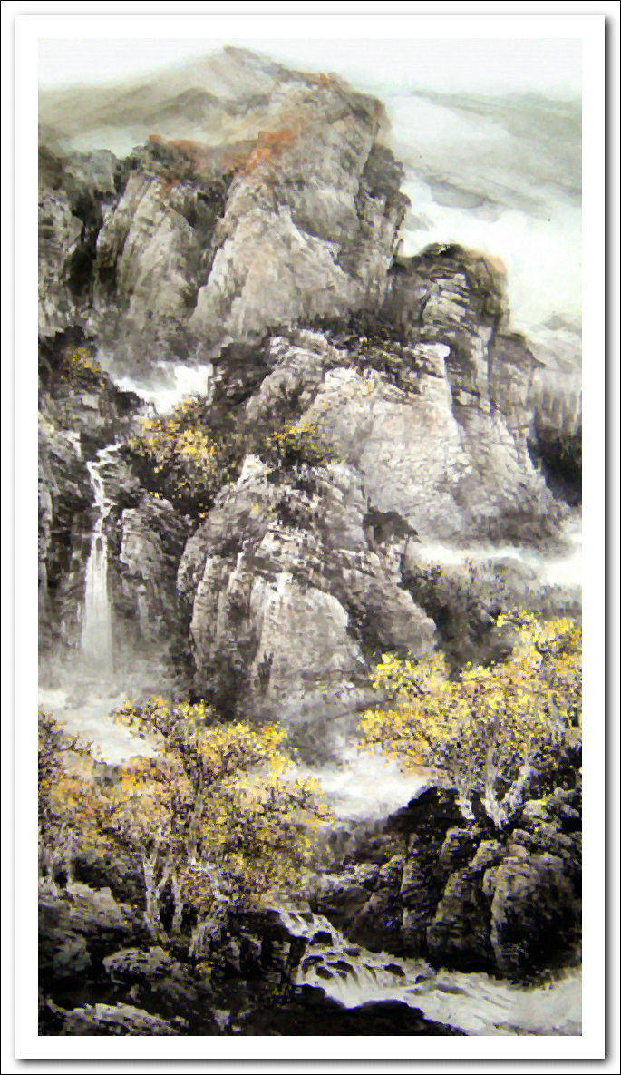 溪山山水画,溪山风骨山水图