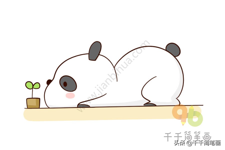 画竹林熊猫简笔画,简笔画熊猫怎么画