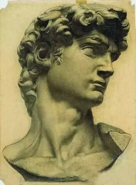 素描石膏像写生作品,素描石膏像面部刻画