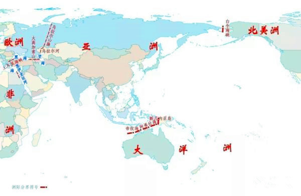 世界地图上的七大洲的分界线,世界地图划分七大洲四大洋的由来