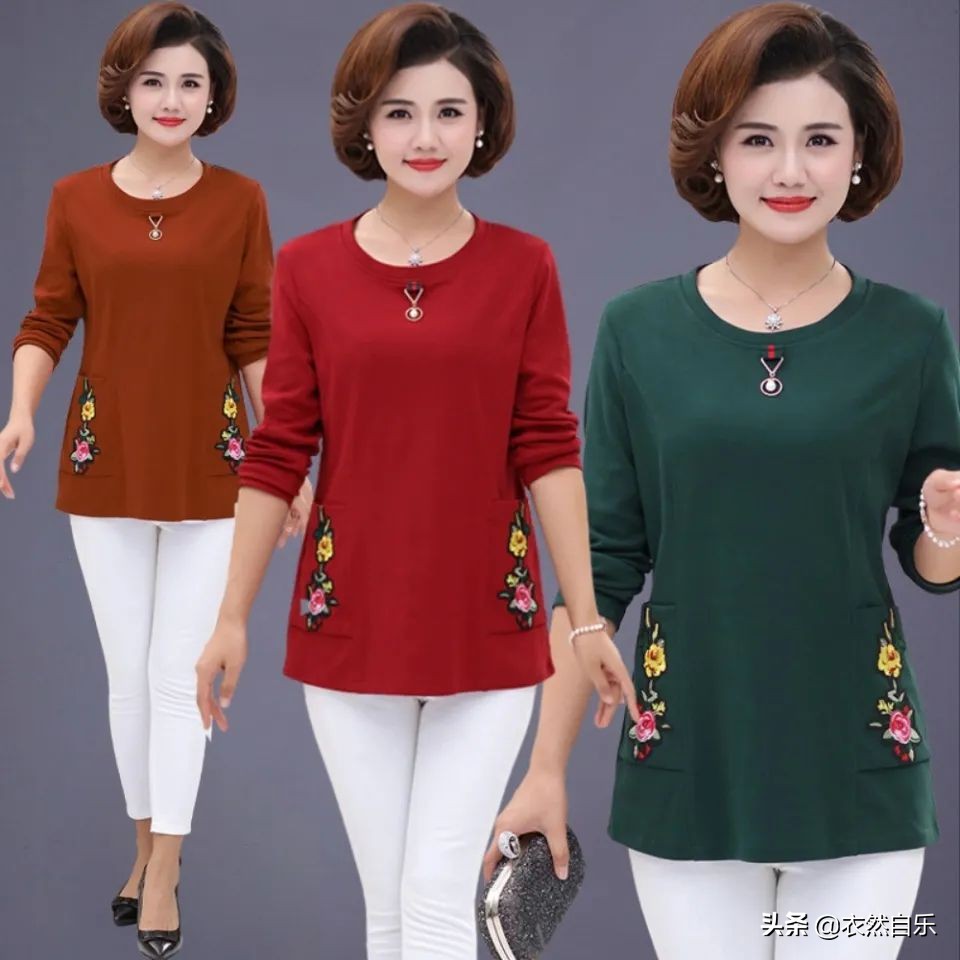 50岁女装妈妈装洋气减龄亮色,五十多岁妈妈装时尚高档显瘦女装