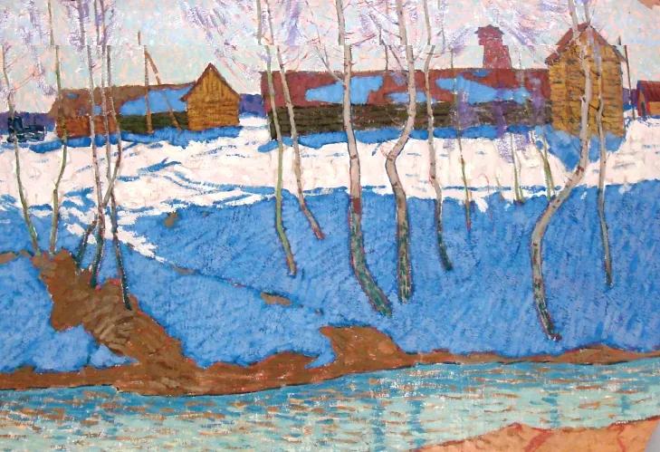 油画色彩风景,简单的风景画作