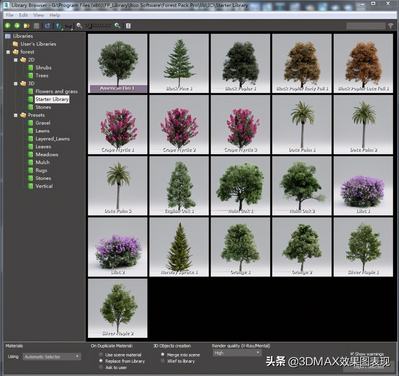 3dmax一键生成花草树木插件，还在为制作大场景而加班吗？