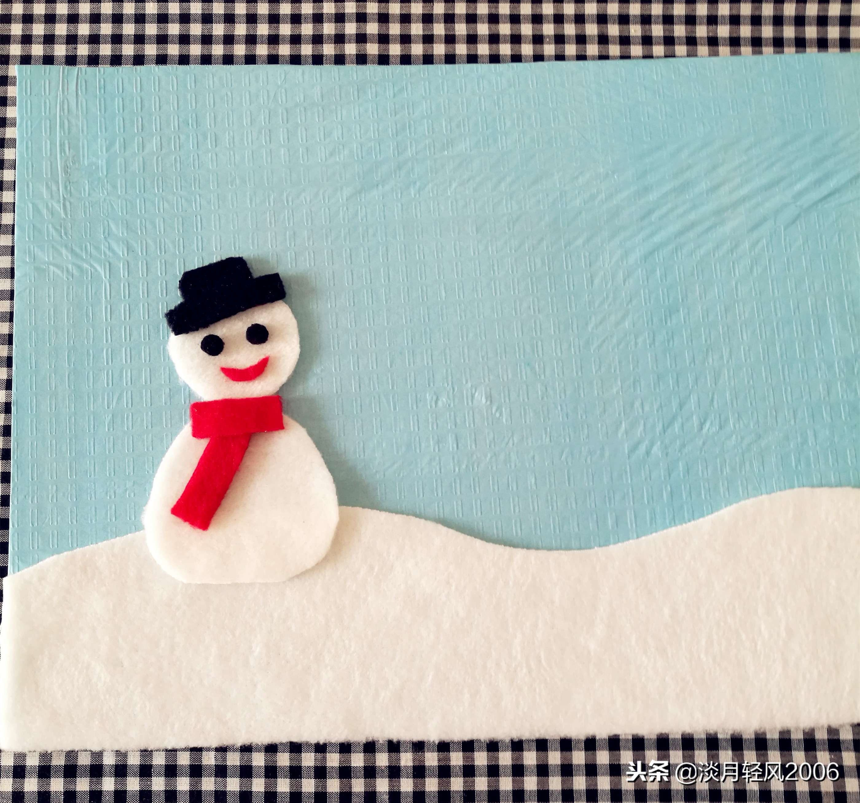 冬日布贴画制作,关于冬天的手工贴画