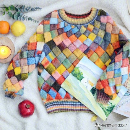 手工多彩毛线毛衣编织全部教程,彩虹线织什么花样毛衣好看