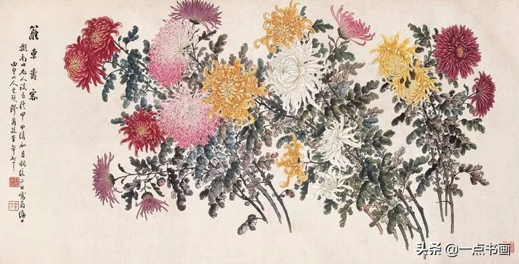 缪谷瑛菊花国画作品专辑,缪谷瑛菊花画法