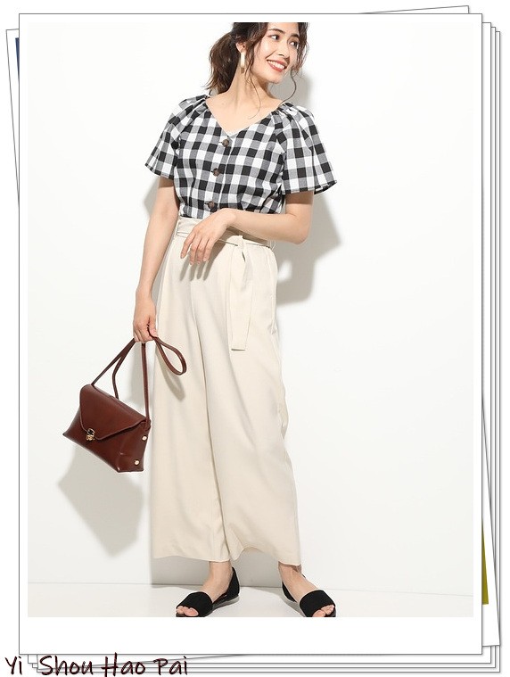 夏季格子衬衫搭配50岁,新款格子衬衫时尚潮流穿搭