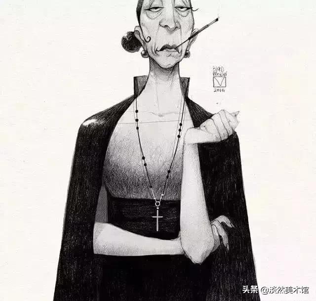 素描画原来可以这么美,素描风插画