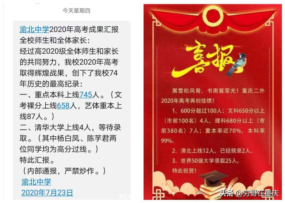 2020年高考重庆主城各区重点中学谁最强？是十八中还是十一中？