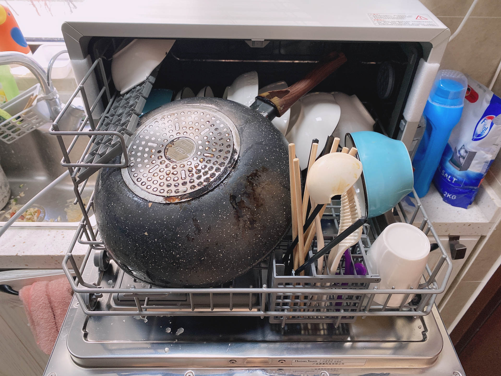 小户型窄台面嵌入式超薄洗碗机,慧曼c2小型台面洗碗机