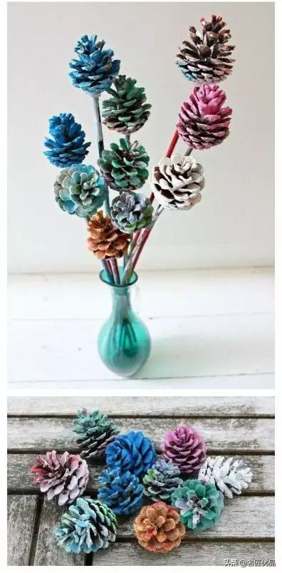松塔创意手工实用又好看,松塔创意手工动物