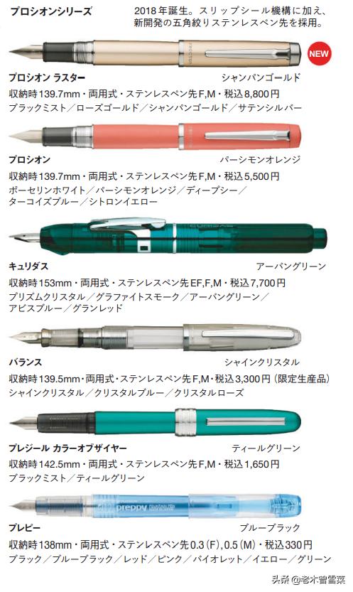 日本钢笔三大品牌,2021年钢笔前十品牌