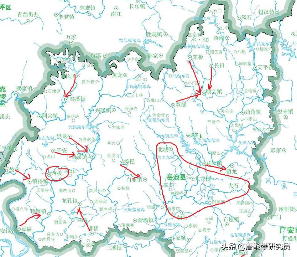 岳池县行政区划图,广安岳池县行政区划图