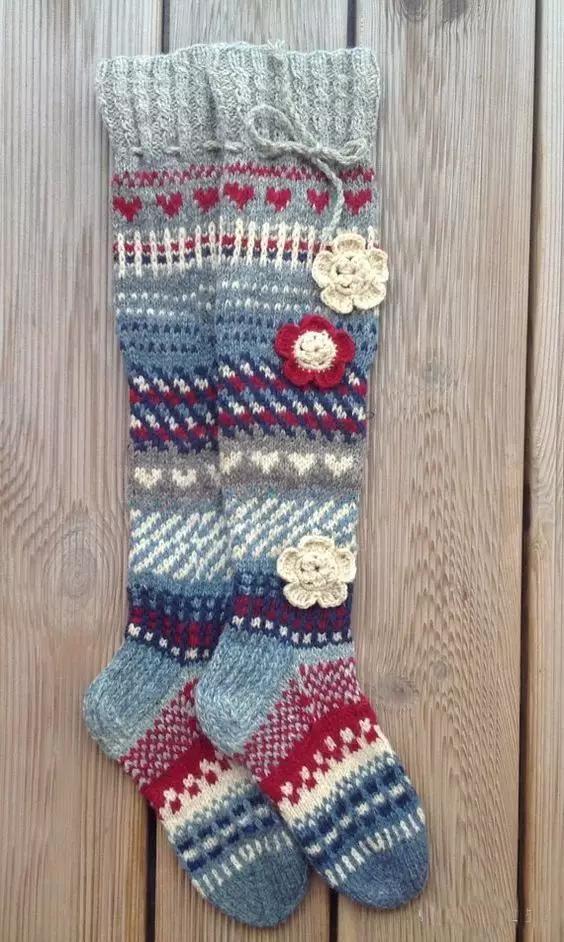 自己织的毛线袜,在家穿的毛线袜怎么织