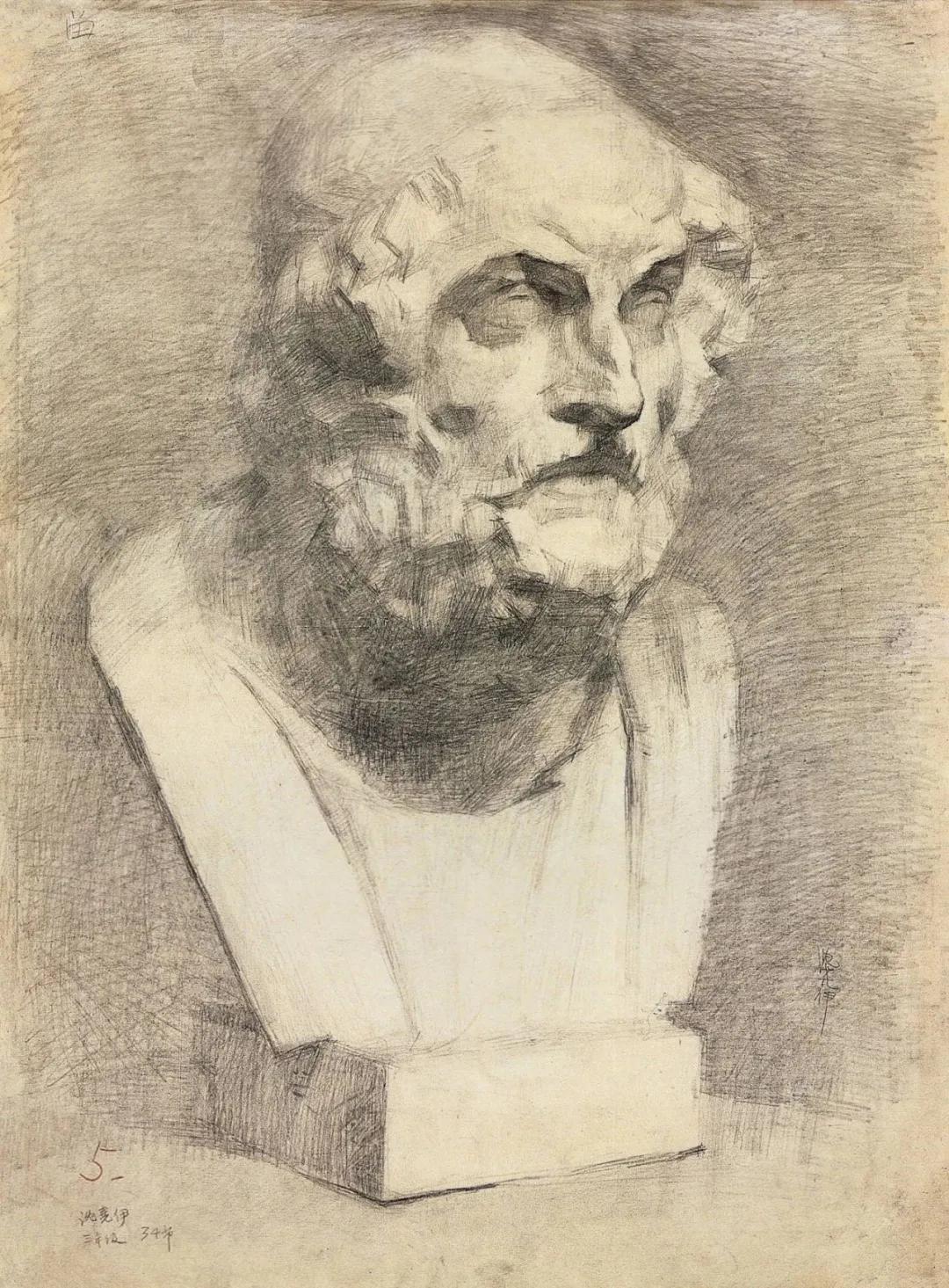 素描石膏像大师作品,石膏像名师