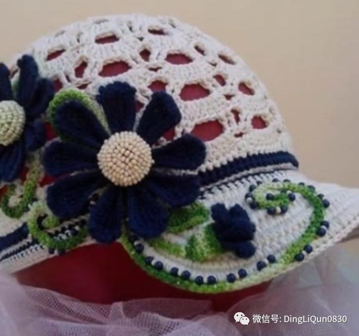 针织作品30款时尚钩花装饰帽子,简单易学又好看的针织帽子