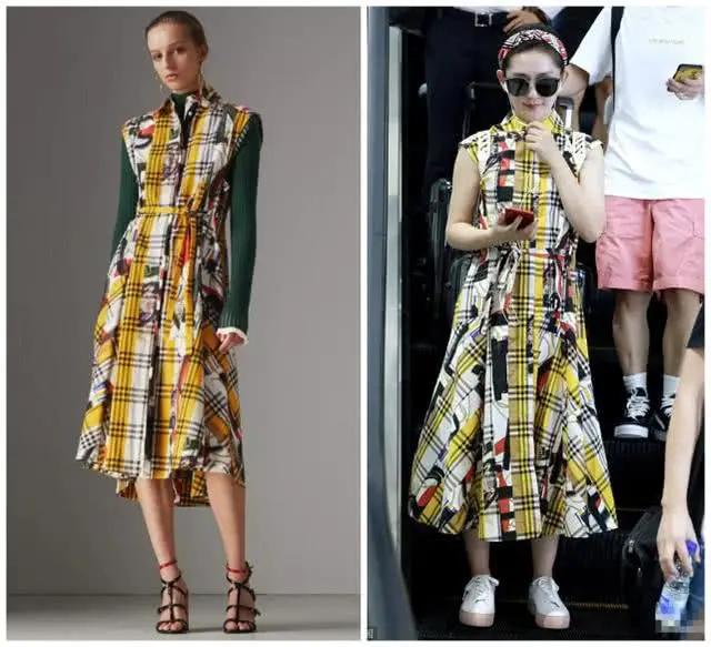 谢娜高级感宫廷裙,谢娜穿宽松连衣裙