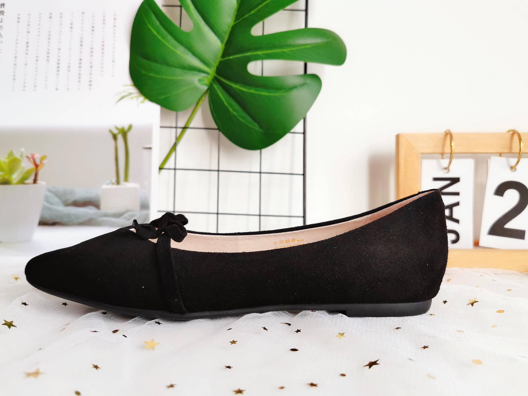 软底蝴蝶结单鞋高级感百搭鞋子,浅口百搭豆豆鞋蝴蝶结