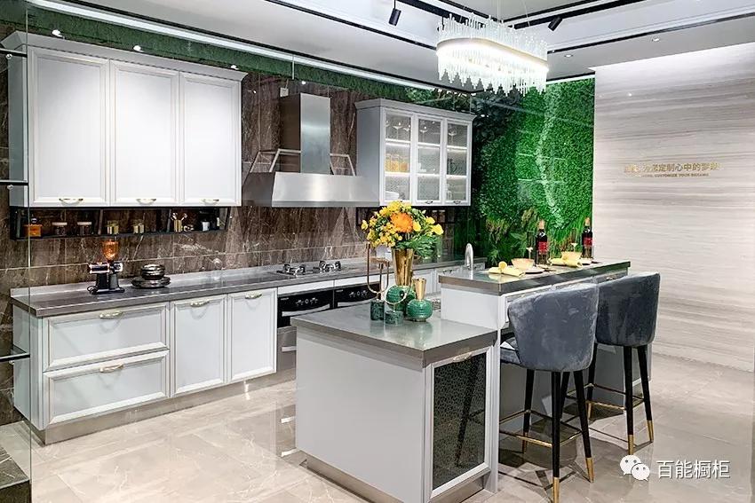 百能不锈钢高端橱柜设计,厨房不锈钢一体橱柜款式图