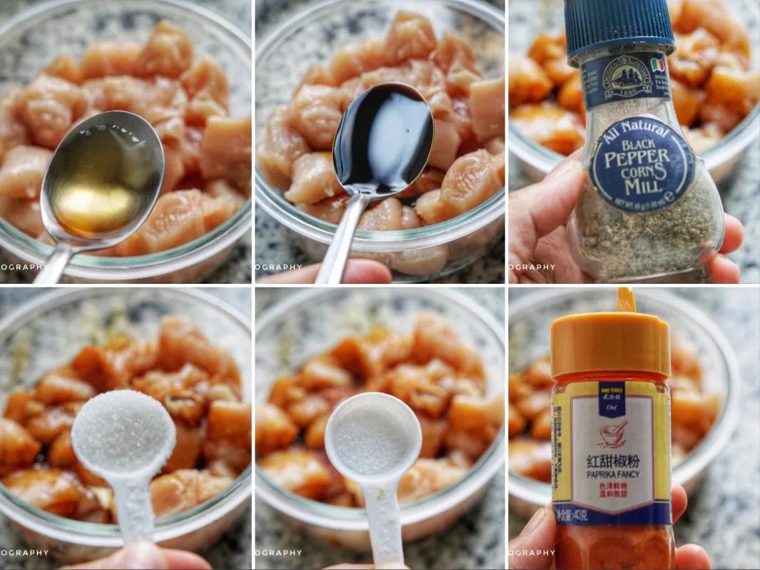 低脂彩椒鸡肉串晚餐,自制低脂少油彩椒鸡肉串