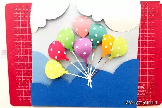 幼儿园气球手工贴画,创意手工气球印画